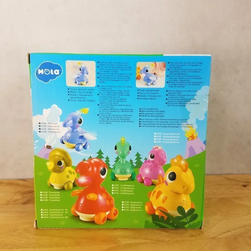 NEW HOLA Push Interactive Toy 18m+ Baby Toddler Dinosaur Turquoise Green Toddler